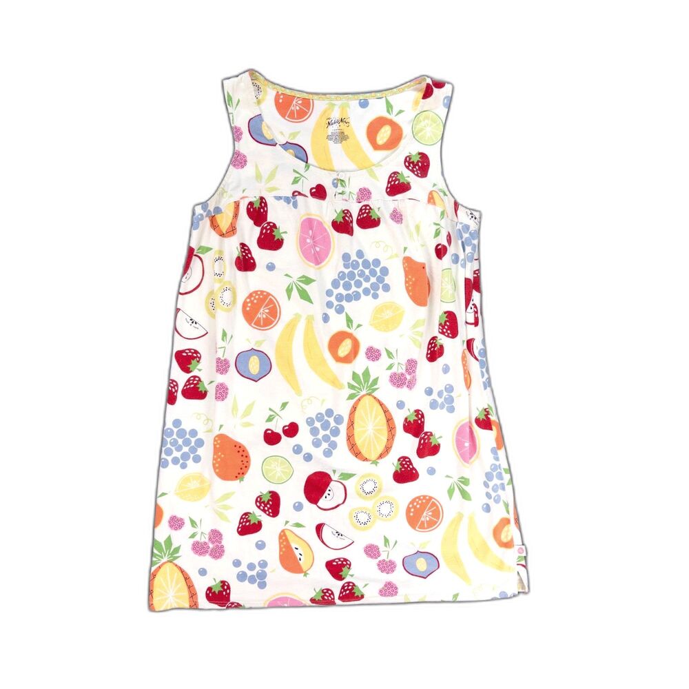 Nick & Nora Fruit Salad Nightgown Womens Large Sleeveless Pajama Top